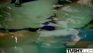 anya olsen whispers, 'is this my first double penetration?' in tushy scene