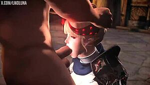 i cant believe this cute blonde demon in skyrim gets deepthroated and fucked so hard, its amazing!