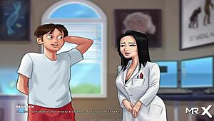 in summertime saga, watch this babe take a very deep throat, anime style?