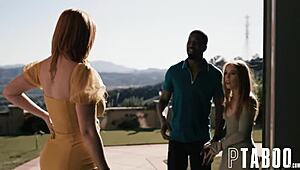 Isiah Maxwell with Lauren Phillips and Madi Collins in hardcore POV teen blowjob