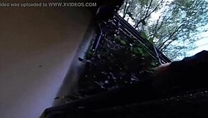 Neighbor catches me masturbating on her balcony