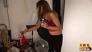 dude, this busty babe in heels is tugging cock like a pro 😜