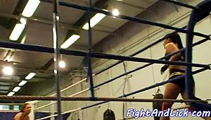 Lesbian Domina Wrestling Hard with Pretty European Babe