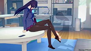 Komi Uses Feet For Pleasure In 3D Cartoon