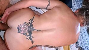 amateur mature european milf with tattoo bends over for sex