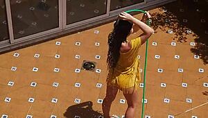 hey, caught my hot neighbor peeing on my landlord's wife from balcony! 👀