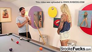 brooke plays sexy billiards with vans' balls in the car, looking so hot.