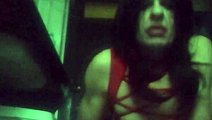 tranny bitch takes black cock dildo for anal cumshot