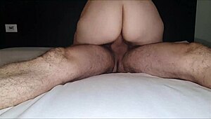 The lover sucked my dick, then gave me her pussy, ending in a creampie with lots of cum inside her. Amateur shaved wife rides in cowgirl position.