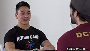 Hey man, watch this beefy Pinoy bodybuilder slam Jaxon in wild interracial action with that monster cock!