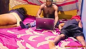 college roommates have a threesome with big ass bbw after lecture. they massage and fuck her hard.