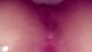 The pink ass of the little whore gets pounded hard in anal sex