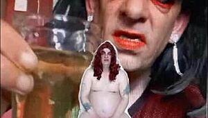 Bisexual Sissy Swallows Pee Naked!