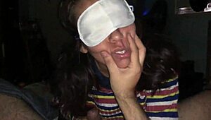 blindfolded argentinian milf sucks cock in pov