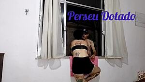 I jumped through the neighbor's window to cum inside Barbara Lionnes