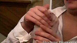 she keeps those stockings on, love it