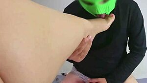 Curvy Latina stepmom's feet get wild attention in a steamy Colombian encounter.