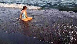 is anaduro12's horny pussy getting fucked on the beach?