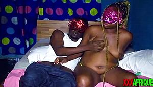 Ebony amateur has intense interracial group sex with chubby girlfriend