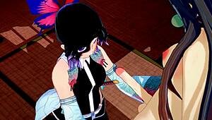 Shinobu and Nezuko's steamy encounter in Demon Slayer inspired hentai game