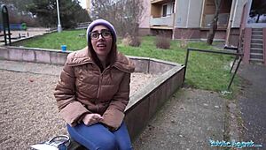 Public Agent Ale Danger Demonstrates Deepthroat Skills Outdoors