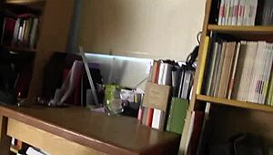 i can't resist lesbian fun in library