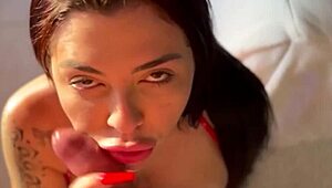 Latina milf Driii Cordeiro rides in POV, bent over for pussy licking and cum in mouth.