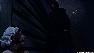 Natural busty adulteress bound and fucked hard