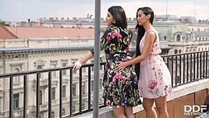 Hot lesbians Andreina de Luxe and Lady Dee lick wet pussies passionately.