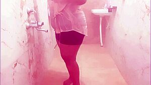 Sexy South Indian Maid Teasing Her Boobs While Cleaning