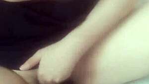 Bold Solo Masturbation by Chinese Beauty on Office Sofa.