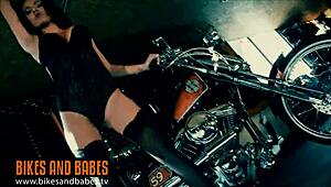 vanessa decker rips clothes in biker babe striptease 😎