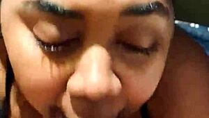 Sucking big cock and swallowing cum