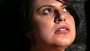 Busty lezzie squirts hard while queening her girlfriend.