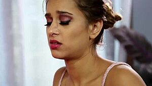 Busty milf and sexy babe in oiled lesbian licking action 😍