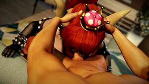 I Love Bowsette Sucking Dick In POV Super Mario Parody