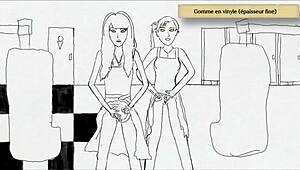 In the art academy home studio, teen girls stand and pee for the camera.