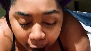 Sucking big cock and swallowing cum