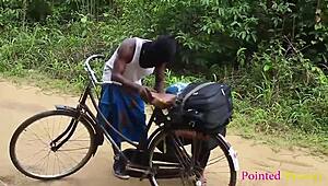 Local Girl on Bicycle Seduced in Bush for Outdoor Fun