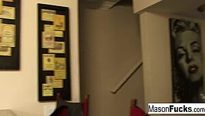 Mason masturbates in the kitchen and gets really angry.