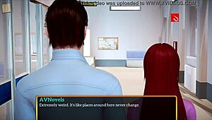 Exploring my new family in this game with redhead and brunette characters featuring small tits and big ass