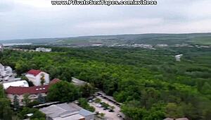 real amateur couple hitting sex ecstasy on the 16th floor 😏