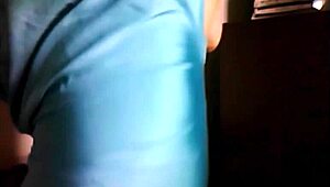 The housewife uses her nylon feet to tease and please