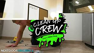 Roman Todd feels intense pleasure getting fucked in the office by muscle hunk janitor at work