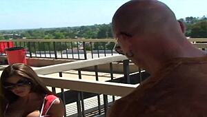 a young teen with small tits gets facial from big cock