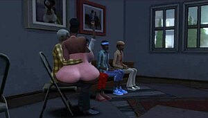 Black wife with big ass interacts near her husband