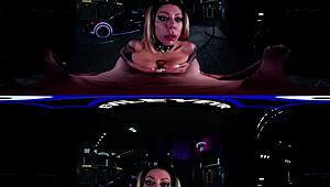 Evileyevr and Karma Rx have cyberpunk alley POV blowjob and doggystyle sex