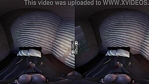 एनिमेटेड हentai सीन में VR चुदाई हरली क्विन के साथ