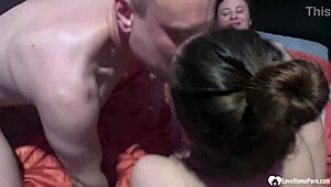 Horny milf babe and her friend in doggystyle foursome