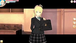 margaret the cute blonde jk gets her big tits massaged and sucked in 3d anime